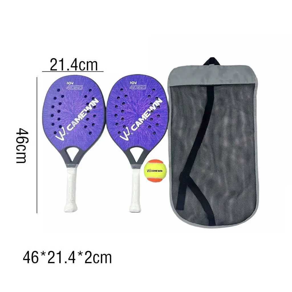 2x Beach Tennis Rackets Nonslip Sweat Resistant Grip Large Racket Surface Portable Lightweight Beach Tennis Racquet for Yard W251021