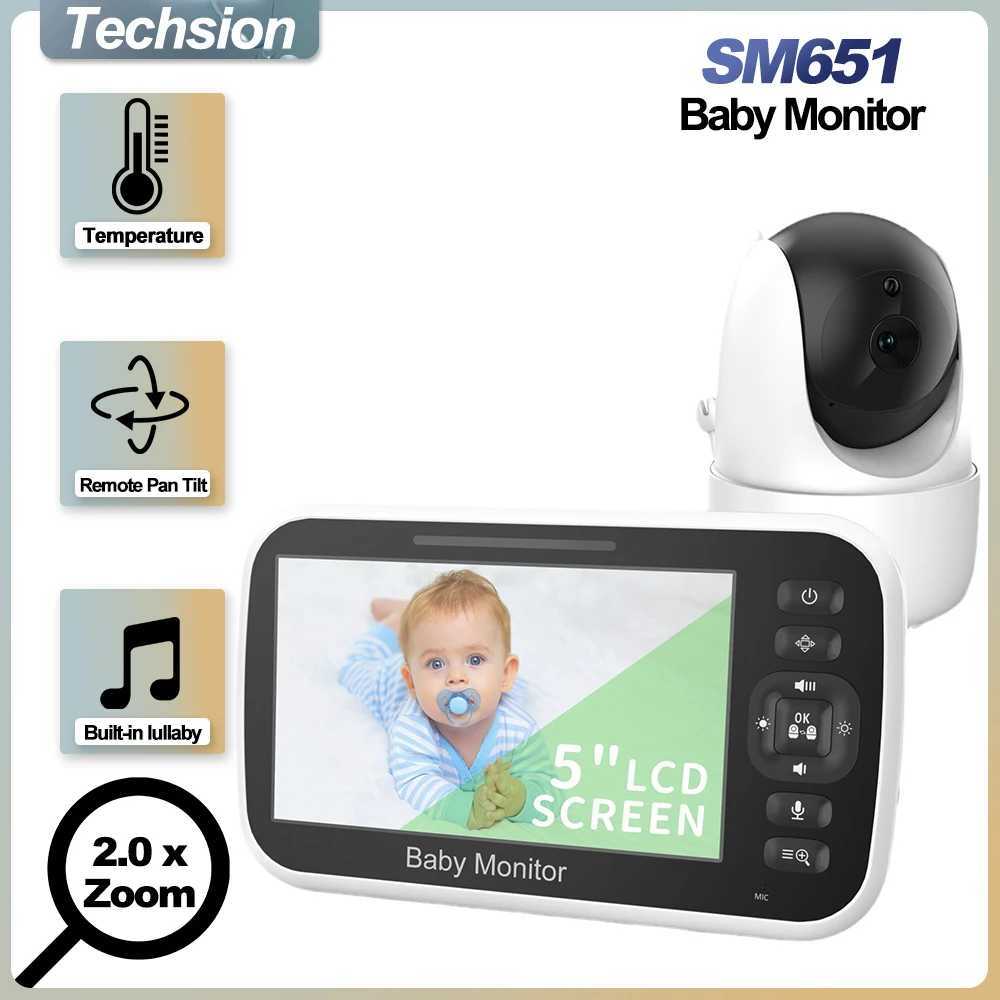 5 Inch Video Baby Monitor 4X Zoom PTZ Camera 22Hrs Battery TwoWay Audio Temperature Sensor Lullaby SM651 Electronic Babysitter J251121