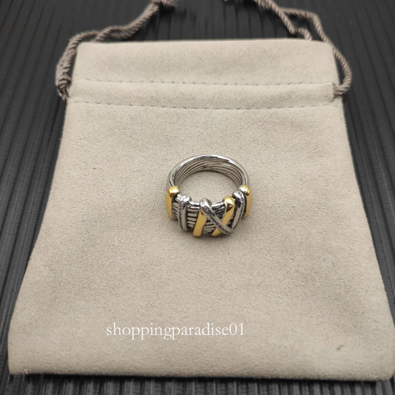 David Ring Yurmann Cable Ring Designer Gold Ring For Man Woman Jewellery Interwoven Ring For Women Light Luxury Fashion Design Sophistication Ins Style 498