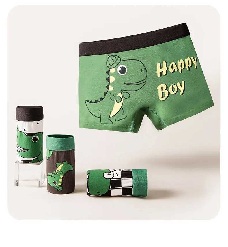 Kids Boxer Underwear Cotton Breathable Soft Cute Vehicle Children Shorts Dinosaur Panda Pattern Style Panties For 312 Years Old J251021
