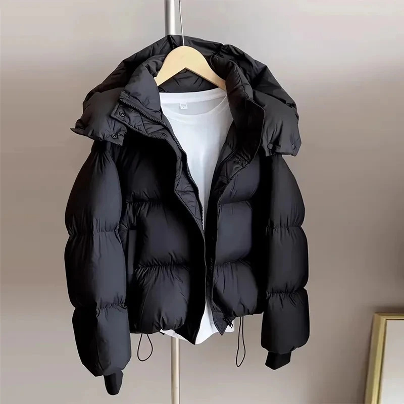 2024 Autumn Winter Jacket Women Fashion Lightweight Hooded Down Cotton Overcoat Female Loose Casual Warm Parkas Outerwear 251011 - view 3
