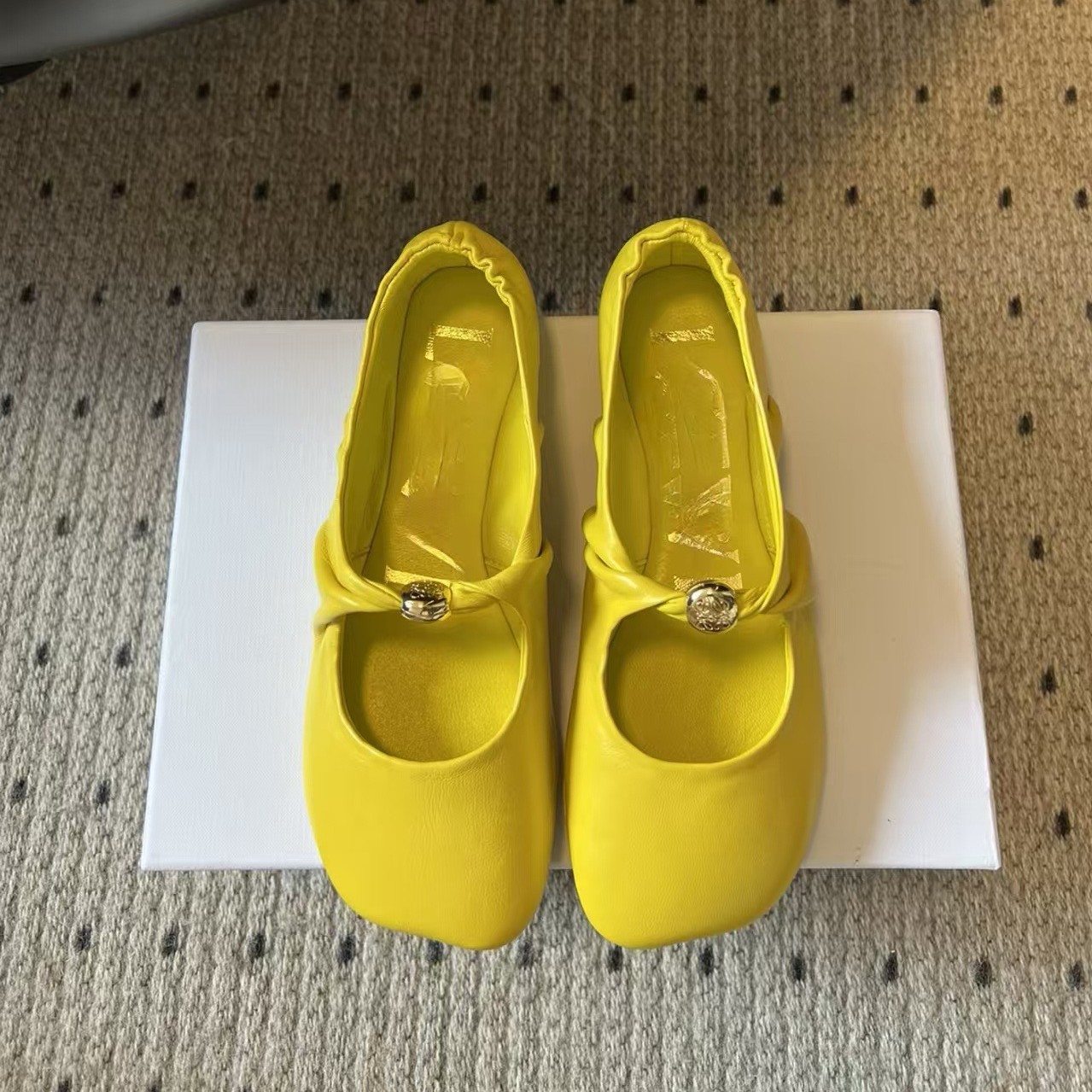 Women's Genuine Leather Flats Soft Sole Square Toe Fold Flat Shoes Casual Low Heel Slip-Ons for Daily Wear