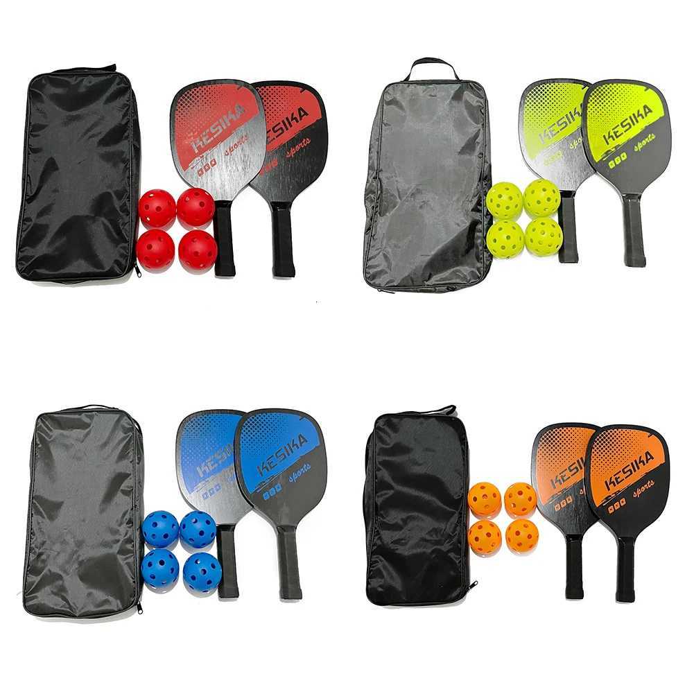 2pcs Pickle Paddles Rackets Set 4 Balls Kits Portable Anti Slip Sports Racquet W251021