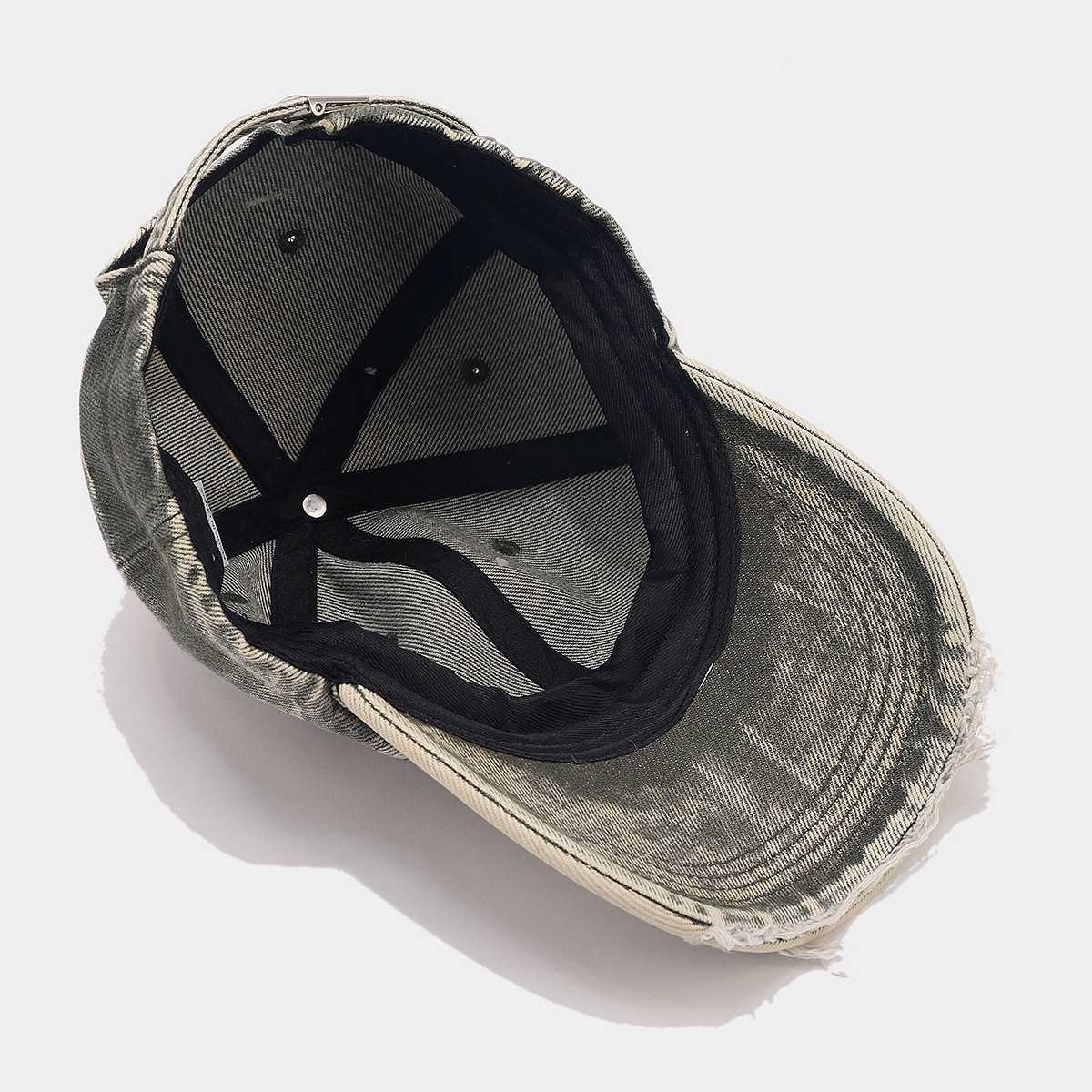 Style Trendy Brand Fashion Distressed Soft Top Baseball Cap Slimming Female Artistic Washed Baseball Cap Men H251020