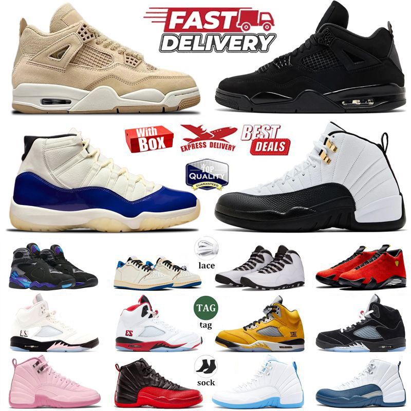 with Box 4s 5s 11s 12s Basketball Shoes 2025 Black Cat Taxi Pearl Pink Cozy Girl Fragment 35th Anniversary Steel Black Metallic Reimagined Men Women trainers Sneakers