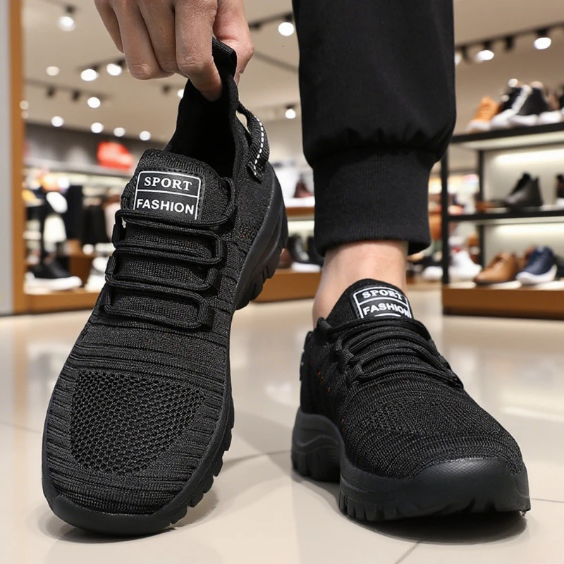 Black Mens Outdoor Hiking Shoes Urban Comfortable Running Casual Shoes for Men Versatile Style Breathable Outdoor Sneakers Men 251017