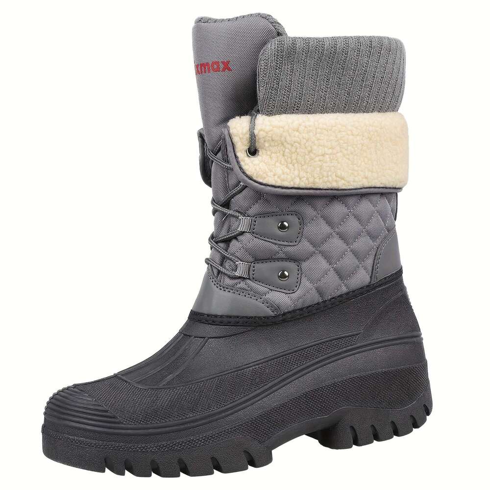 Warm Lined Knixmax Outdoor For Ladies | Non-Slip Boots With Upper - Winter Snow Season Shoes
