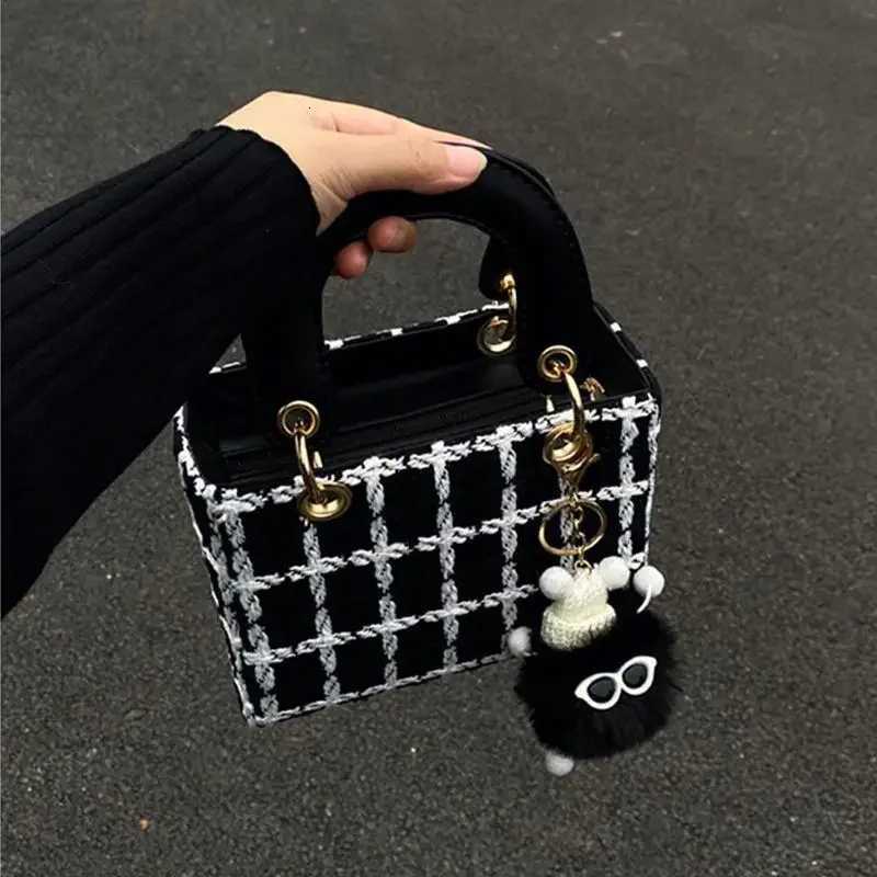 New advanced bag woolen cloth 2025 new niche design Crossbody bag online celebrity explosions Joker portable Diana handbagXJ251021