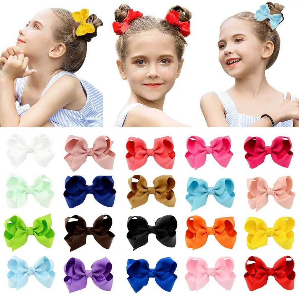 3468 inch Colorful Grosgrain Ribbon Hair Bows Clips For Baby Girls Handmade Hairpins Barrettes Headwear Kids Hair AccessoriesW254021