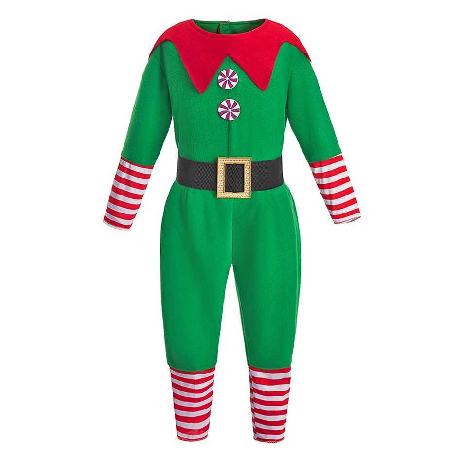 Christmas Family Matching Outfit Boy Girl Elf Xmas Costume Adult Green Red Party Tops Pants Hat Belt Outfit Cosplay Clothing Set L2510218MVP