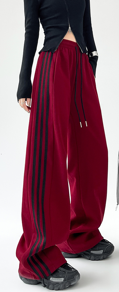 Designer Fashion Spring and Autumn New Three Color Sports leggings Striped Casual Loose Wide Leg Pants
