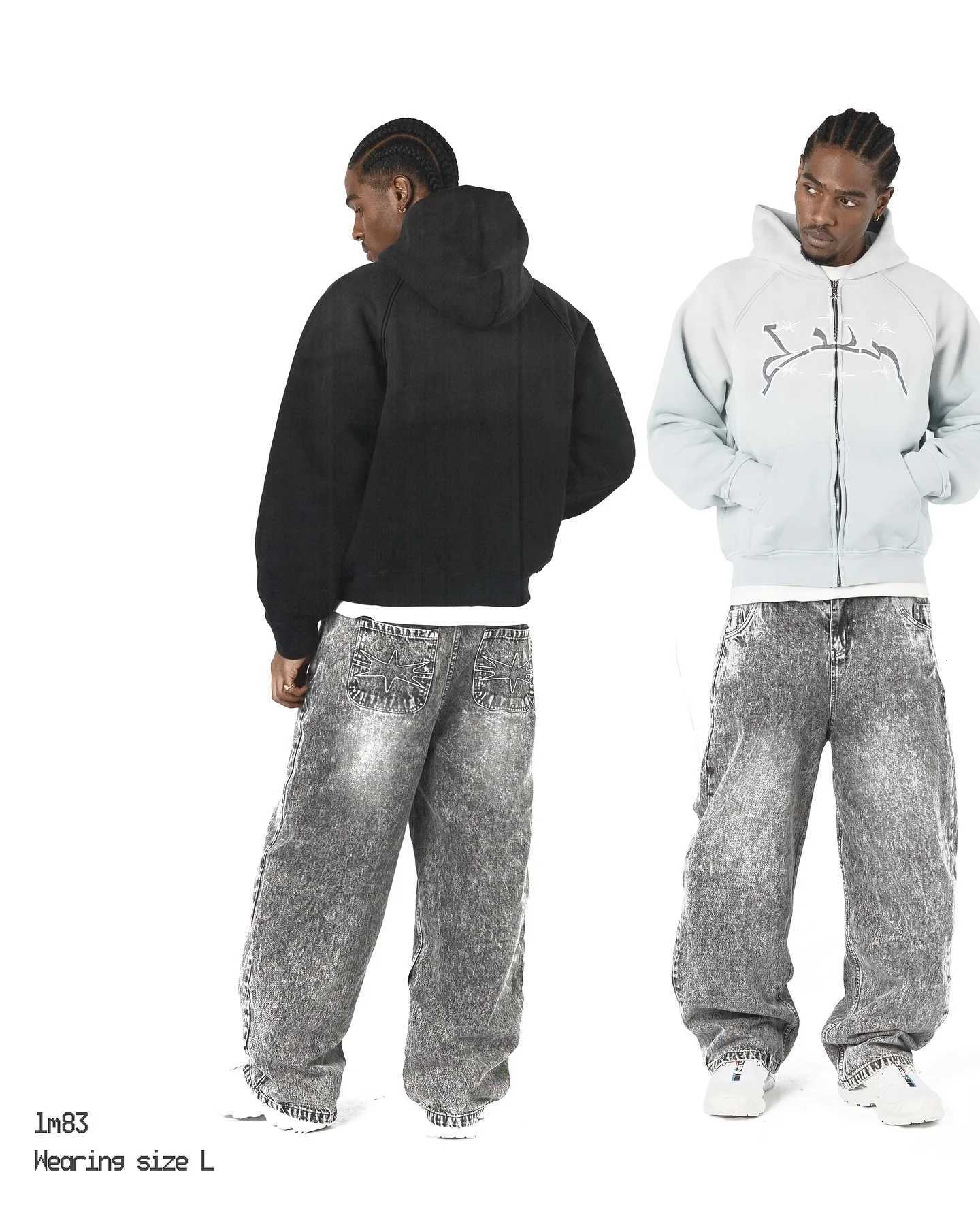 Divin Vintage Fashion Embroidery Zip Up Hoodies Y2k New Harajuku Hip Hop Coat Loose Hooded Sweatshirt Men And Women Streetwear W251021