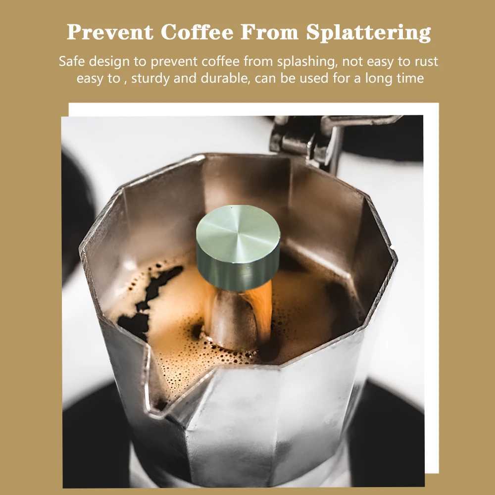 Stainless Steel Moka Pot Stovetop Splashproof Valve Moka Pot Splashproof Cover Splash Cap resso Coffee Maker Accessories Y251020