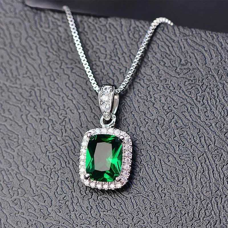 2025 Gorgeous WhiteGreenPurplePink Cubic Zirconia Women Necklace Simple and Elegant Design Female Wedding Trendy Jewelry11 D251021