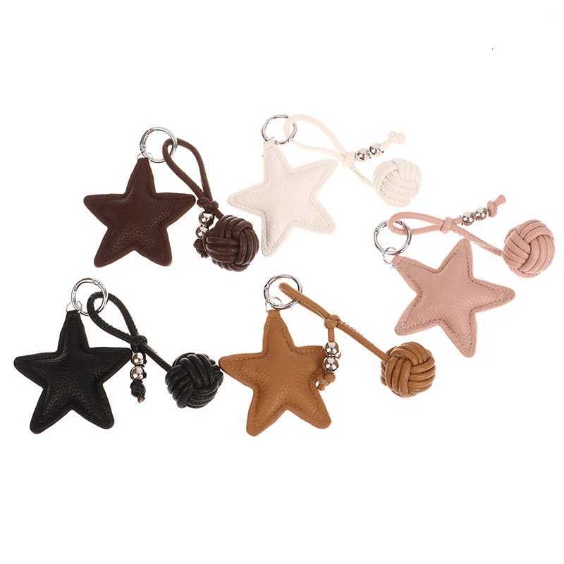 Fashion PU Leather Heart Star Keychain Womens Bag Charm Pendant Pentagram Car Keychain Handbag Hanging Decoration Couple Gift W251021
