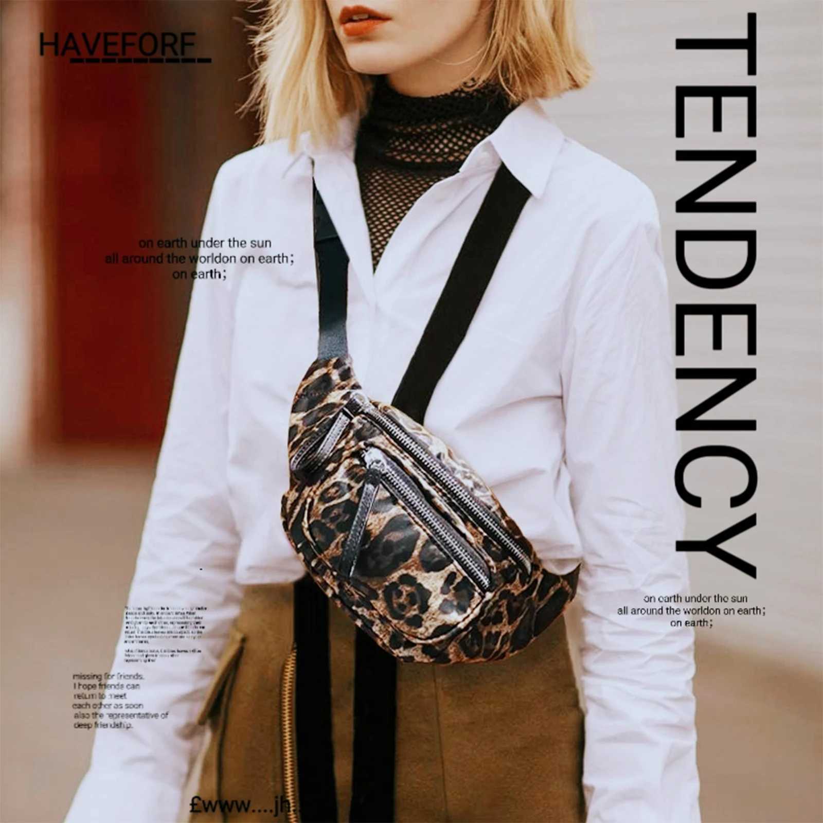 Vintage Leopard Printed Fanny Packs For Women Waist Bag Portable Female Waist Pack Z251021