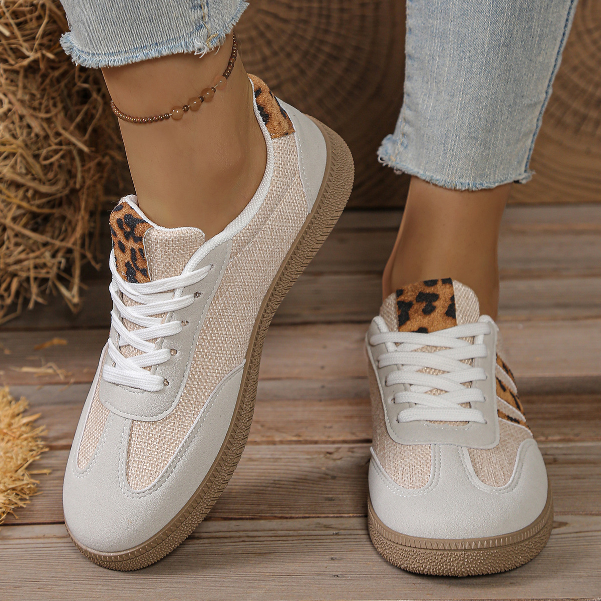 Women's sneakers new sneakers student board shoes shoes women's flats foreign trade sports walking leopard print casual shoes