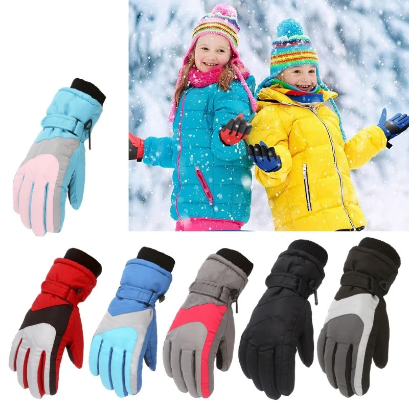 Fashion Children Kids Winter Snow Warm Gloves Boys Girls Ski Windproof Waterproof Thicken Gloves Keep Finger Warm 251021