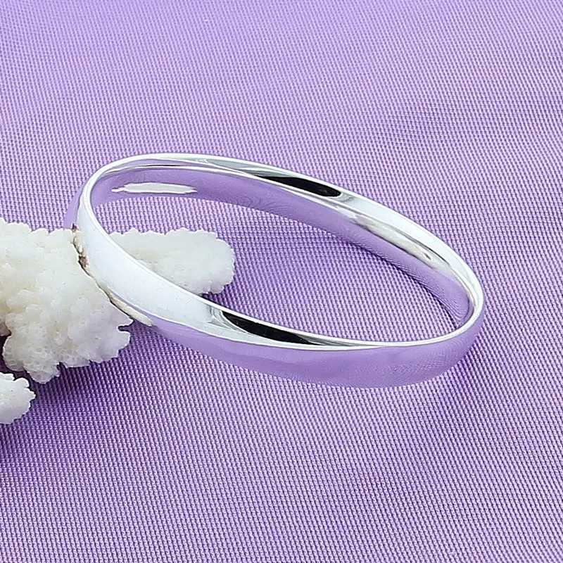 Hot Sale Fashion 925 Sterling Silver Round Bracelet Bangles Trendy Simple Big Bangle for Women Jewelry Gift J251021