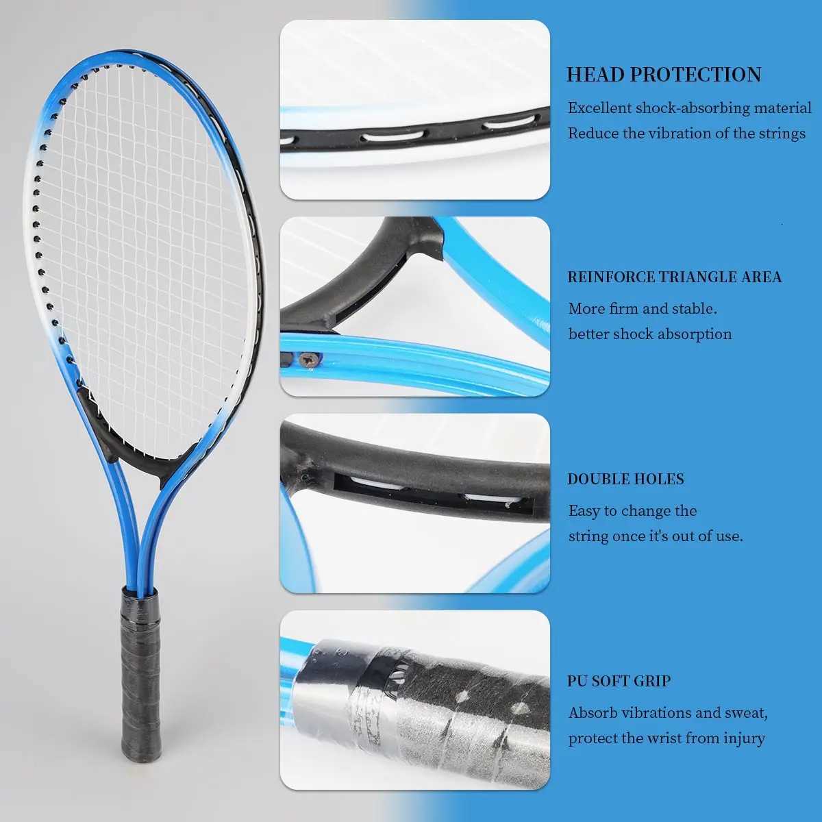 2pcs Tennis Rackets Included Tennis Bag And Tennis Sports Exercise Racquet Set Youth Games OutdoorSuitable for Beginner W251021