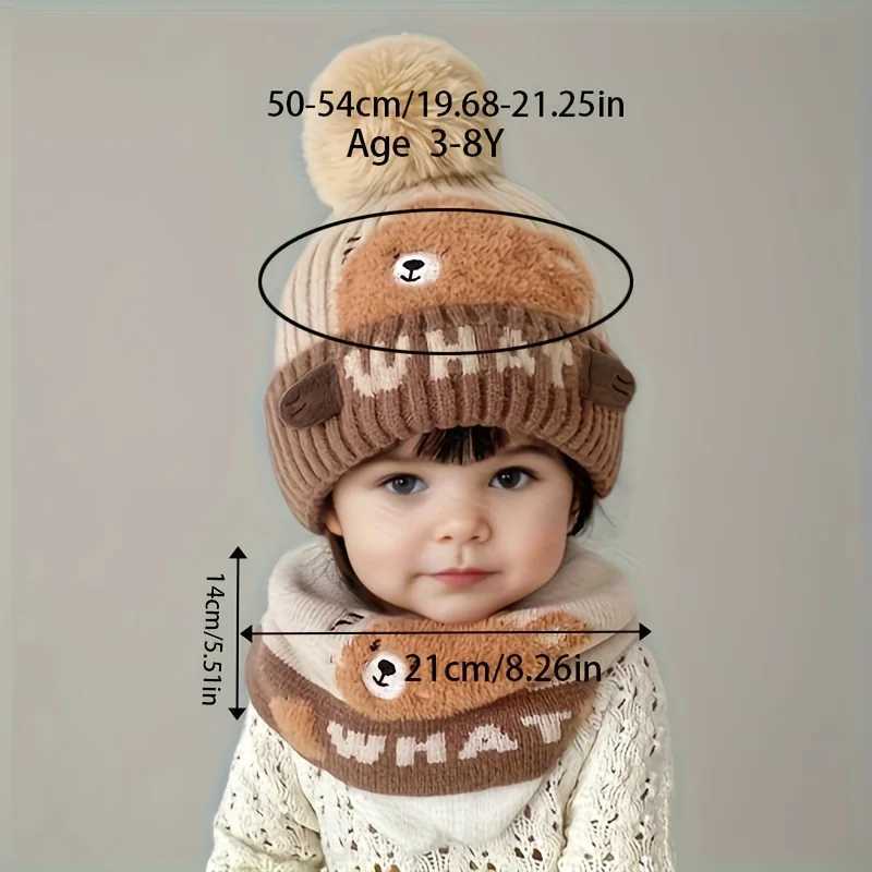 Hat Autumn and Winter Youngsterss Thickened Warm Ear Protection Hat Scarf Windproof and Coldproof Hooded Hat 38 Years Old J251021