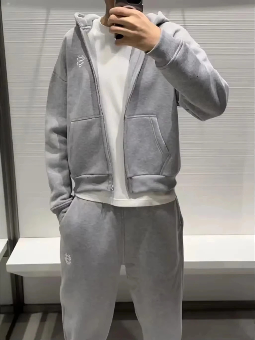 2025 Letter Embroidery Zipper Casual Men Suit Y2K Mens Harajuku Fashion Women Retro Hoodies Couple Sweatshirts Sweatpants 251021