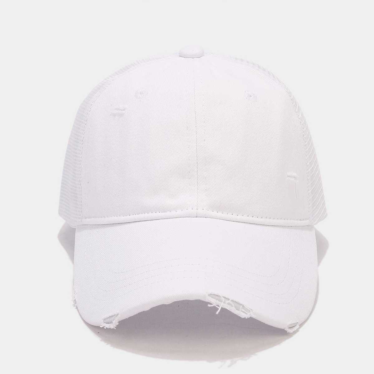 Fashion Summer Patchwork Mesh Baseball Cap for Men Breathable Washed Distressed Duckbill Cap for Women Outdoor Sun Protection Hat H251020