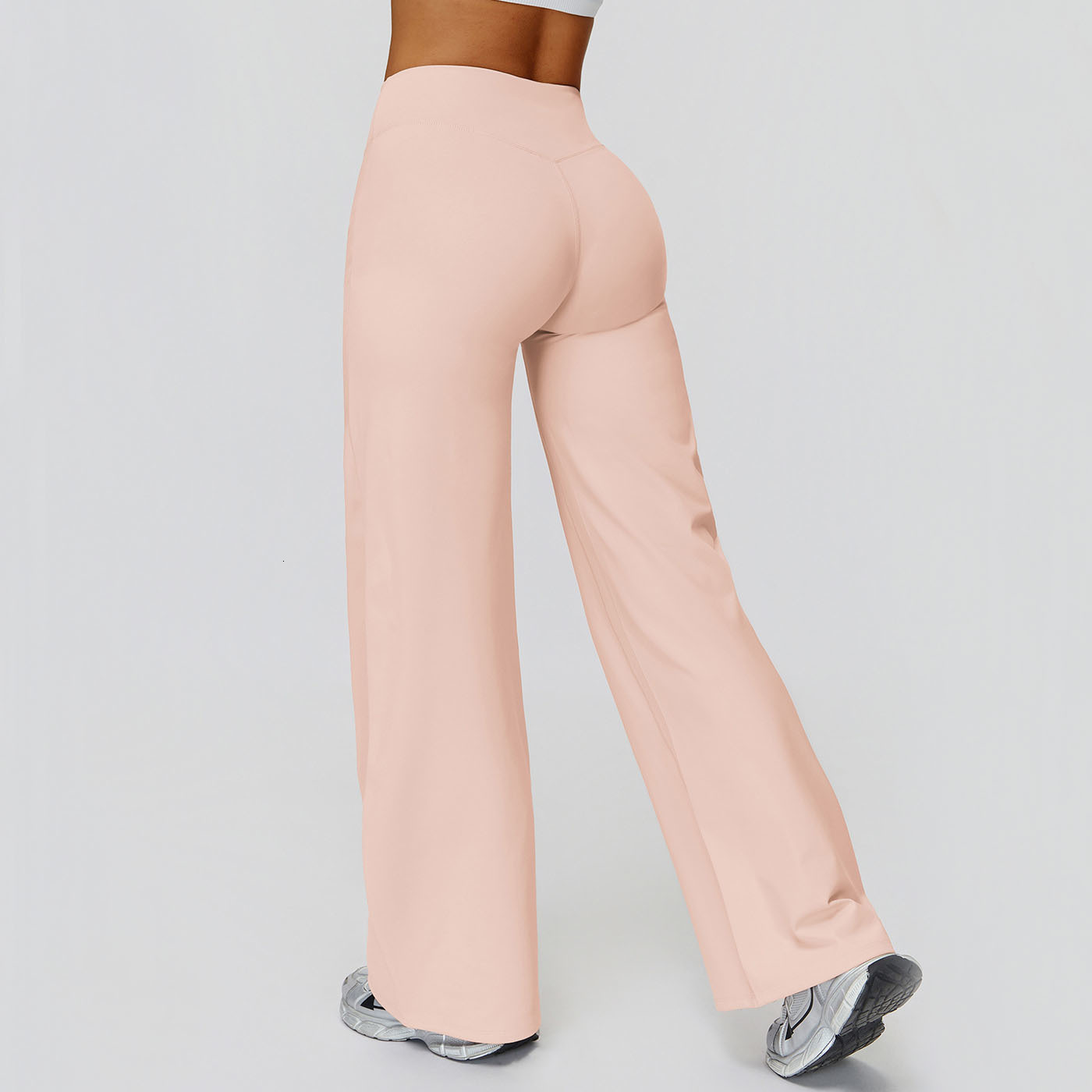 A101 Fleece Women Fitness Yoga Pants Elastic Wide Leg Flare Leggings High Waist Dance Pant Thin Summer Flared Trousers Tight Sweatpants