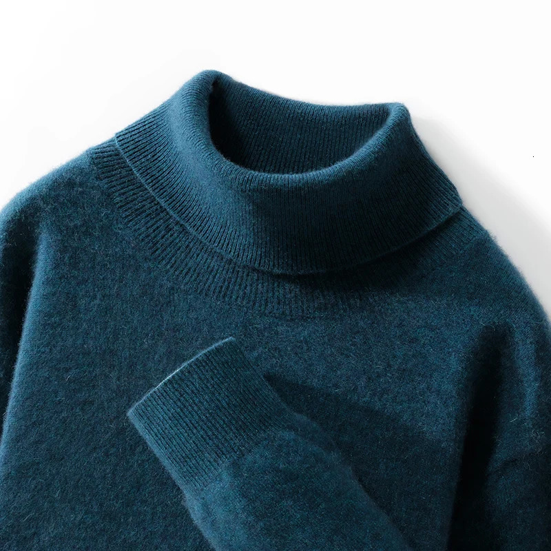 Autumn And Winter 100 Pure Wool Mens HighNecked Knitted Bottoming Shirt Plus Size Sweater Lapel Shirt 251020