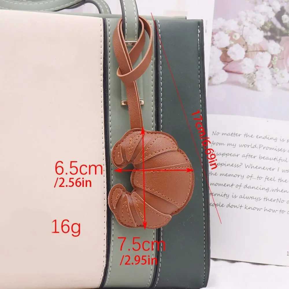 Lovely PU Leather Croissant Keychain Car Keyring Fashion PU Leather Hanger Cartoon Bag Pendant Women W251021