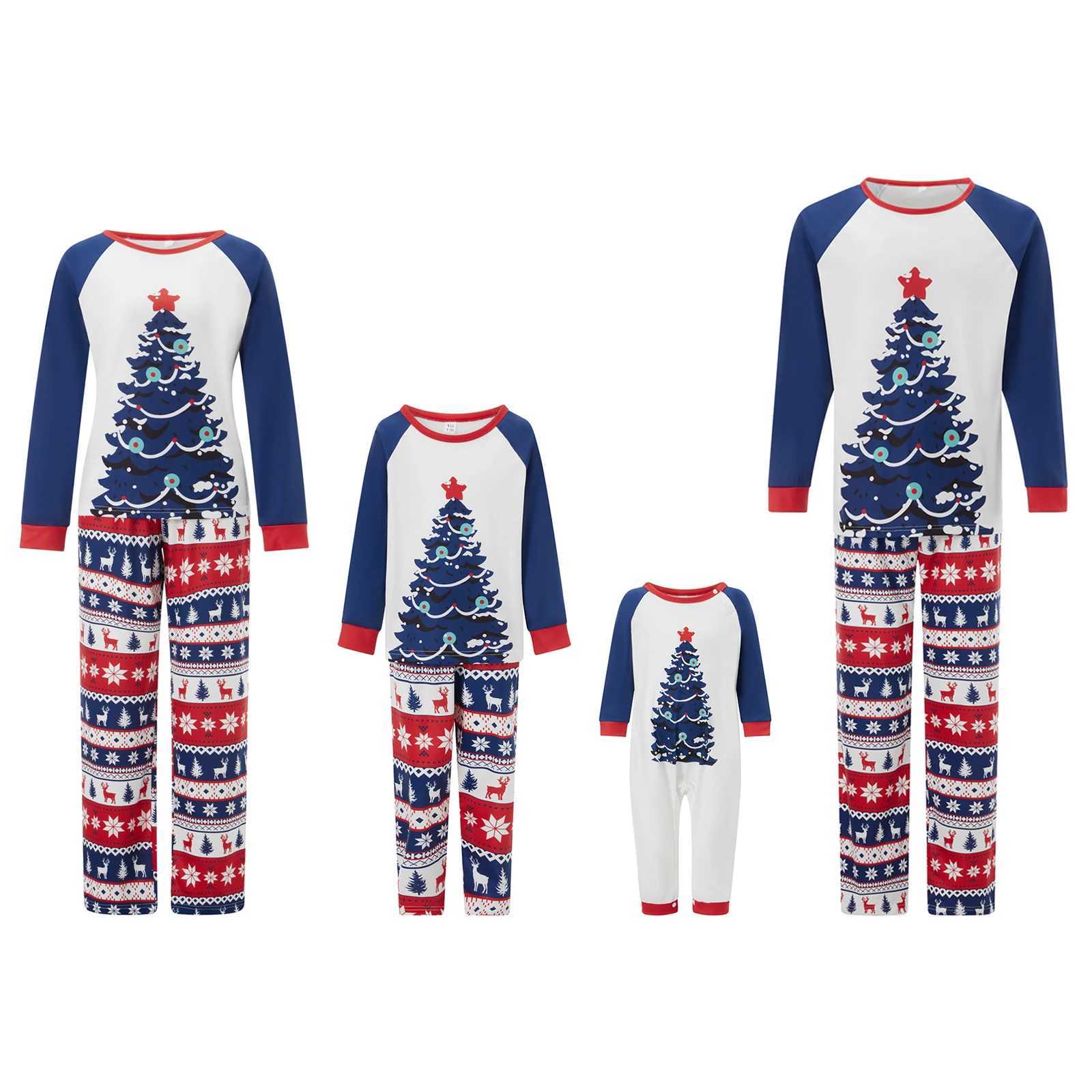 Family Christmas Pajamas Matching Sets Christmas Tree Pattern Christmas Family Matching Outfits Nightwears L2510212WWU