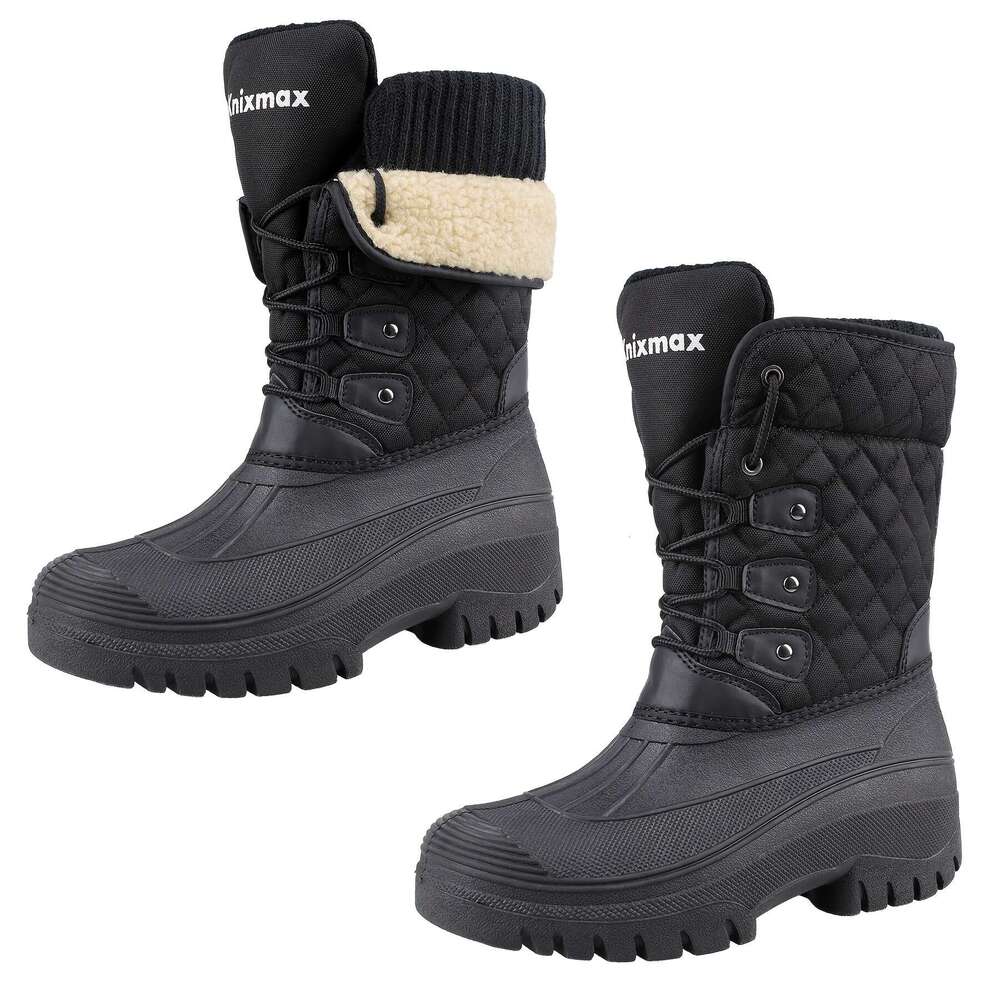 Warm Lined Knixmax Outdoor For Ladies | Non-Slip Boots With Upper - Winter Snow Season Shoes