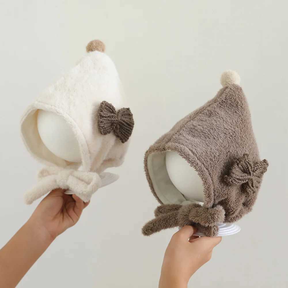 Cute Plush Ball Baby Ear Protection Hat Winter Warm Infant Knit Cap Infant Woolen Crochet Bonnet Children Pompom Beanies J251021