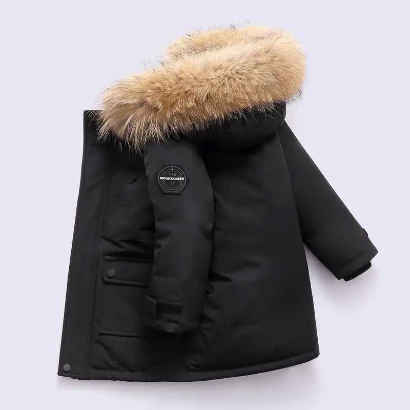 New Kids Warm Hooded Outerwear Boys Thickened Down Jackets 30 Winter Girls Thick Plus Velvet Warm Parkas Coat Hooded Zipper ChT251021