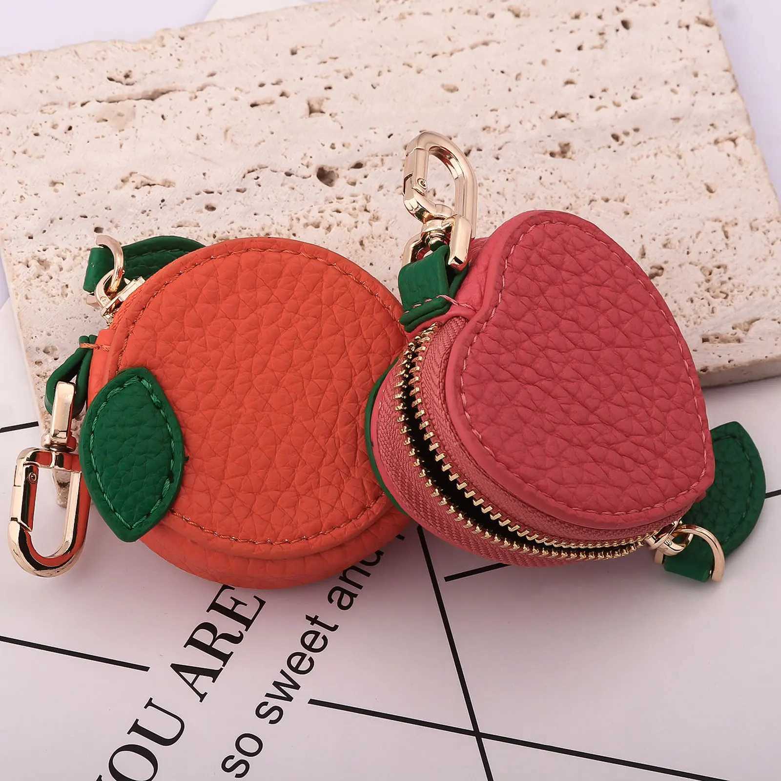 PU Leather Fruit Coin Purse New Small Fresh Lemon Strawberry Cherry Mini Wallet Cute Hanging Multifunctional Coin Bag Pendant W251021