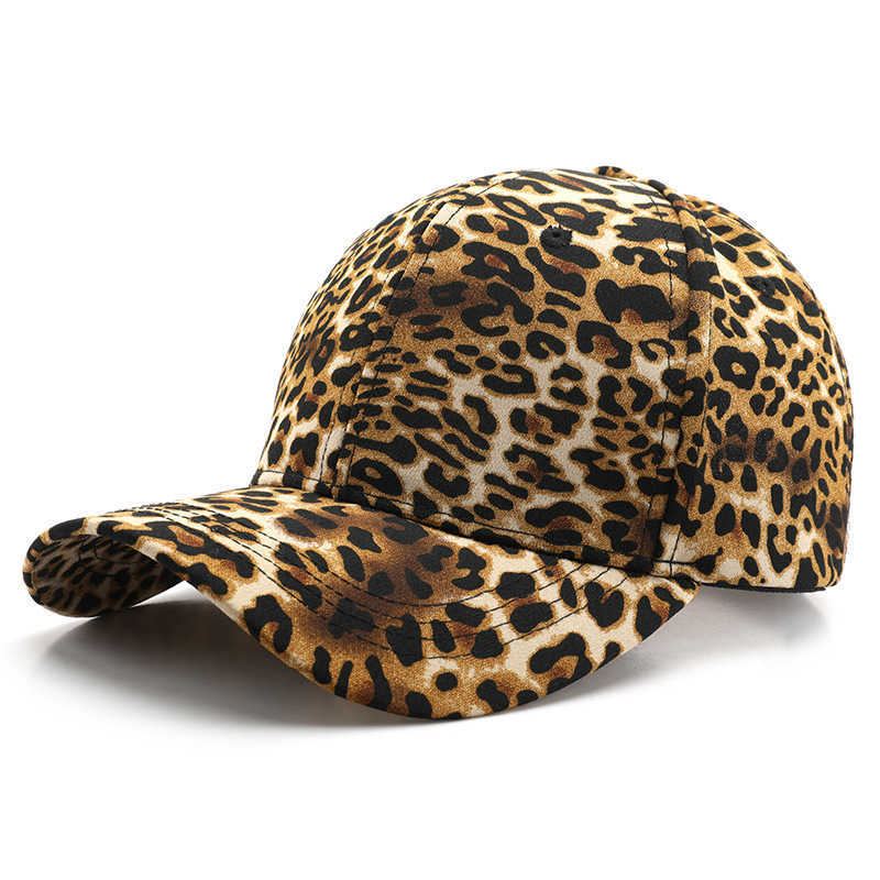 Womens Spring and Autumn Leopard Print Baseball Cap Outdoor Sports Sun Protection Visor Cap for Men and Women H251020