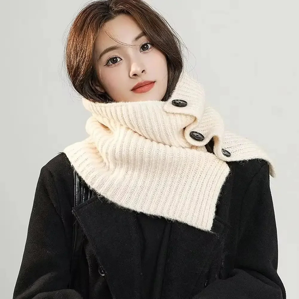 Neck Guard Knitted Turtleneck Scarf Solid Color Detachable Neckerchief Wrap Turtleneck Neck Warmer Girls 251021