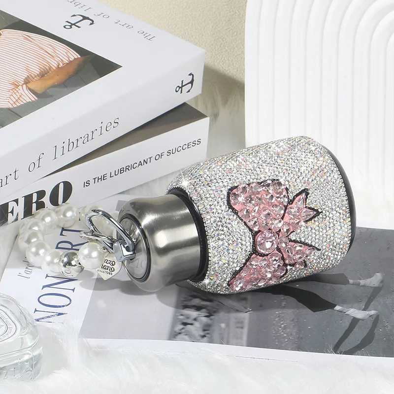 Diamond Studded Bow Insated CupCreative Stainless Steel Water Cup Outdoor Cpact and Portable Car Belly Cup Luxurious Gift Y251021