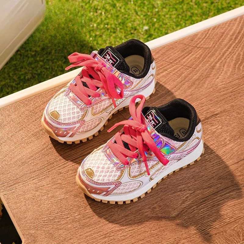 2025 Childrens Boy Girls Breathable Nonslip Anticollision Wearresistant Sneakers Kid Toddler Casual Orbit Metallic Shoes W251021
