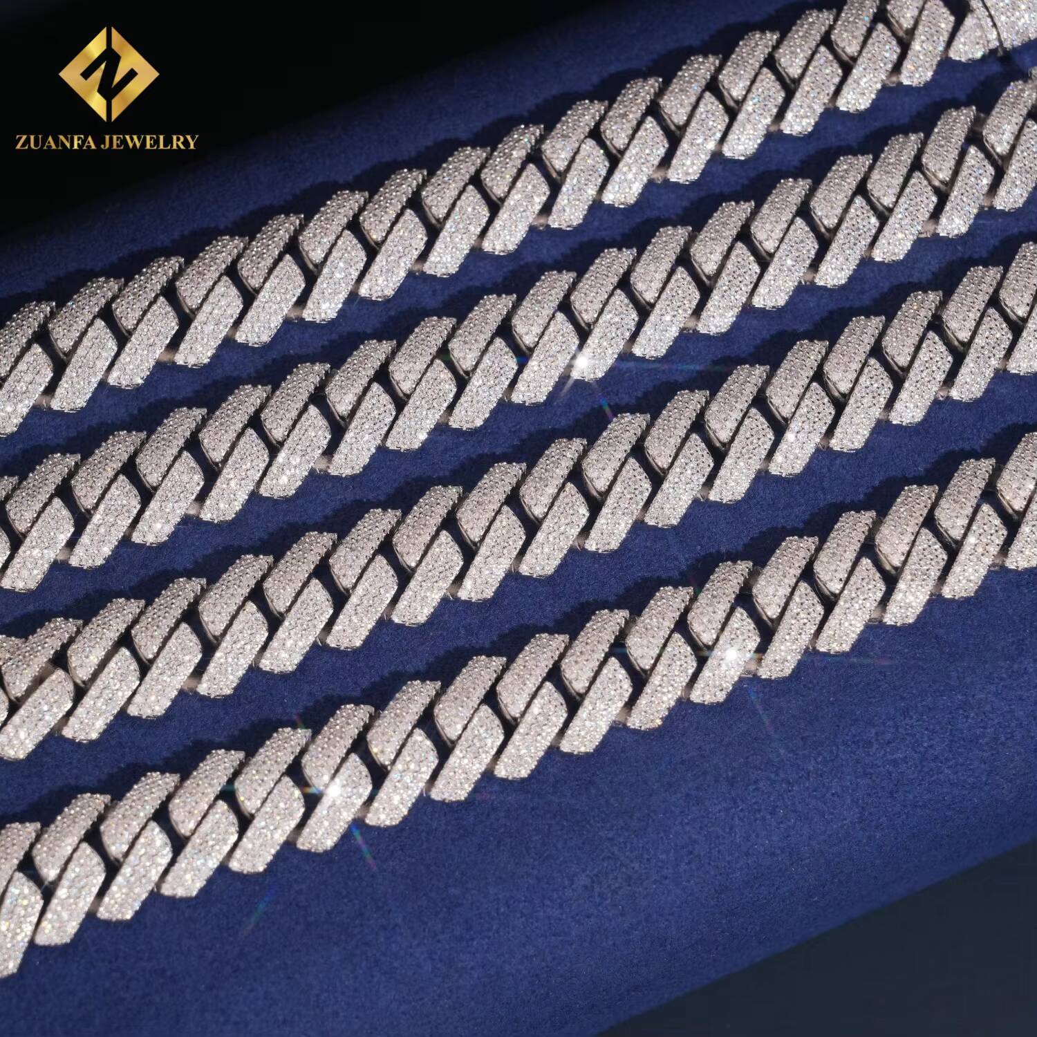 US Warehouse Fine Jewelry Fashion HipHop Style 15mm Cuban Link Chain Necklace 925 Sterling Silver Moissanite Pass Diamond Tester