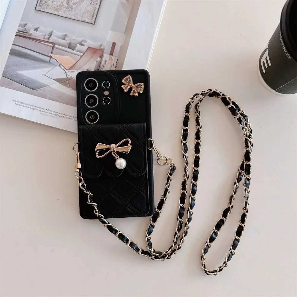 3D Bowknot Crossbody Card Holder Wallet Phone Case For Galaxy S25 Ultra S24 S23 S21 S20 FE S22 Plus Note 20 Soft Cover J251114