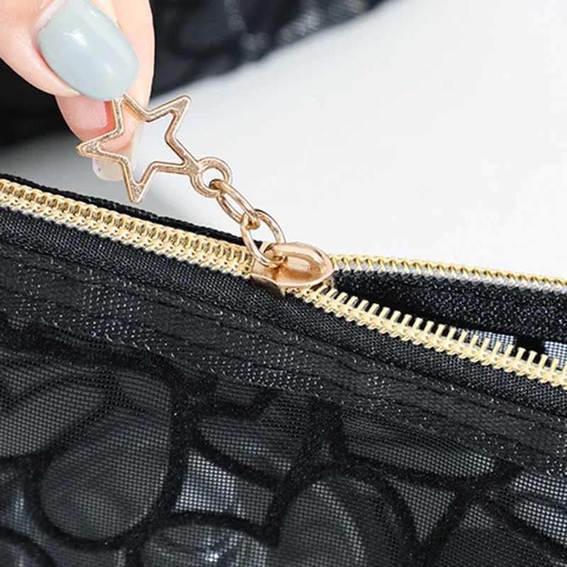 Love style handheld makeup bag travel transparent mesh storage bag travel storage makeup bagW251021