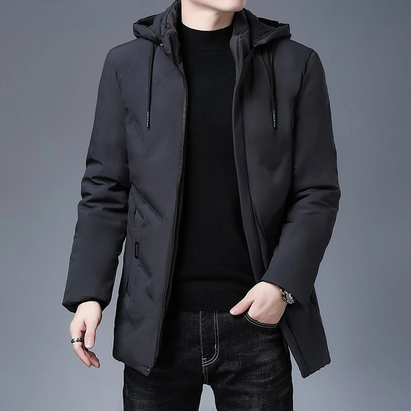 Mens Clothing Top Quality Fashion Hooded Casual Fashion Long Thicken Outwear Parkas Jackets Winter Windbreaker Coats 251013