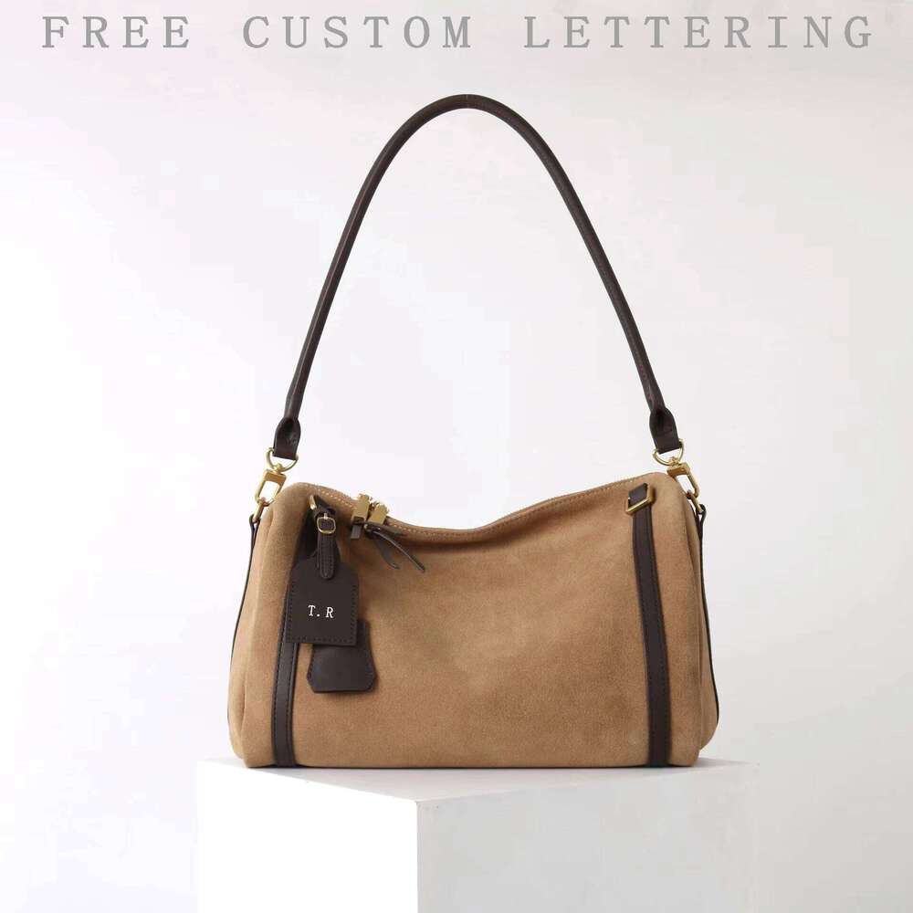 Suede Boston New Niche Design Large Capacity Vintage Frosted Cowhide Crossbody Fashion Women's Shoulder Bag Suotong1021