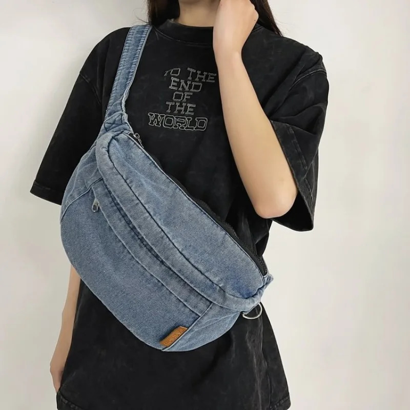 Sewing Thread Denim Zipper Ladies Waist Packs Youth Female Crossbody Bags on Sale Bolsas Para Mujeres 251017