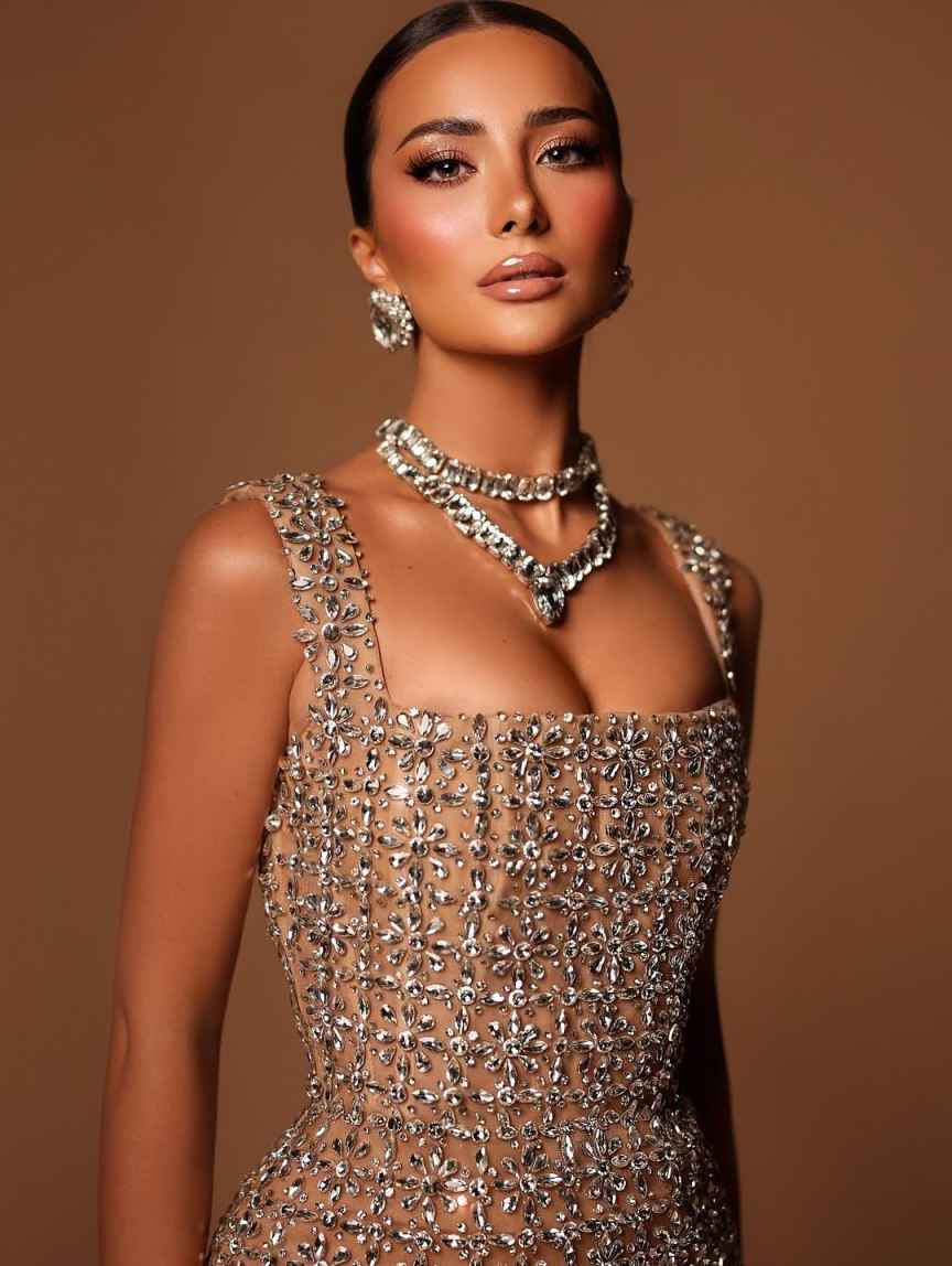 Gorgeous Evening Dresses Mermaid Square Neck Rhinestones Crystals Formal Occasion Backless Evening Gowns Prom Dresses Custom Made Vestidos de noche