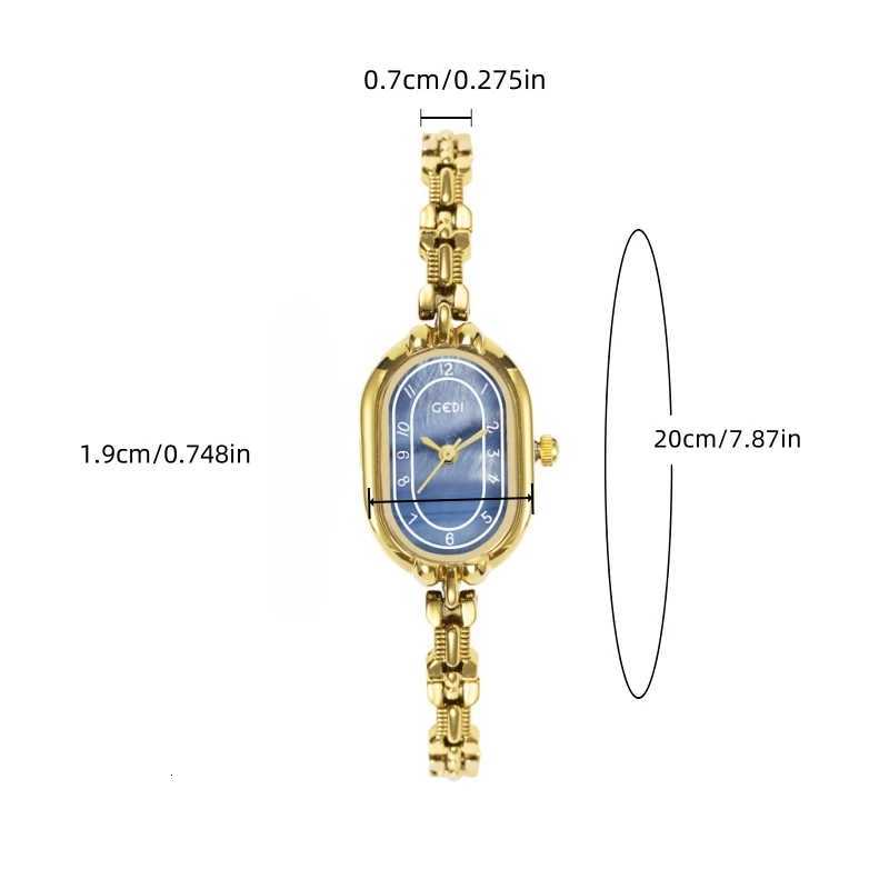 Fashion Thin Women Bracelet Retro Oval Dial es Woman Light Luxury Fashion Small Gold Quartz Wrist Gift ClockXJ251021