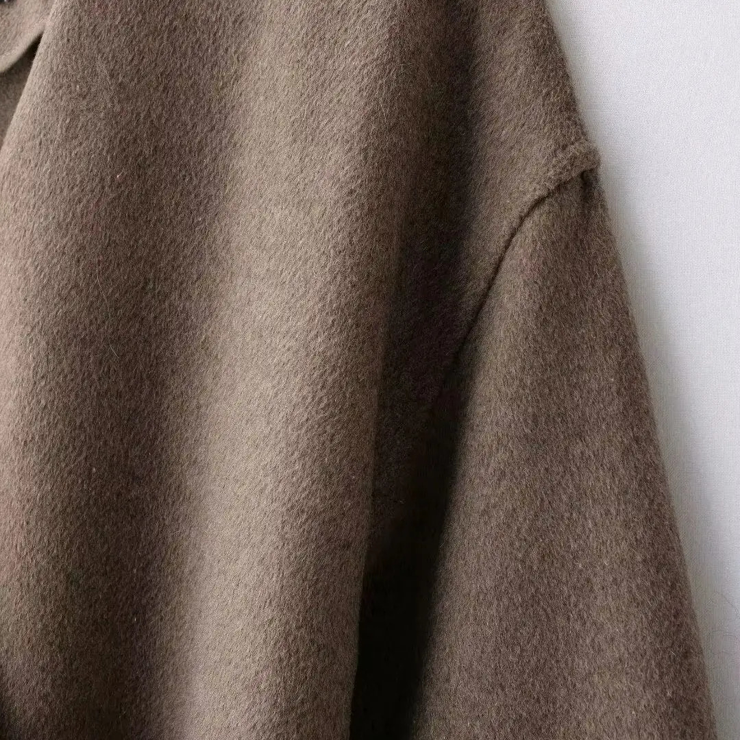 Womens Outerwear Fashion With Belt Soft Top Elegant Chic AutumnWinter Coat 251021