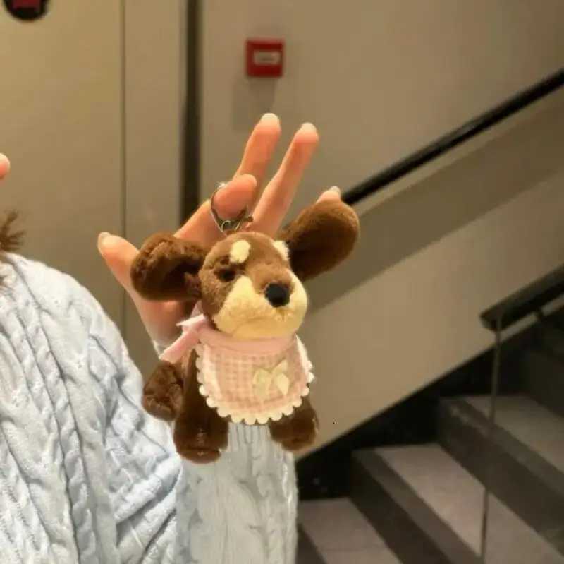 Cartoon Sausage Dog Plush Keychain Y2K Bag Pendant for Women Plushies Toys Car Key Jewelry Decoration Accessories Couple Gifts W251021