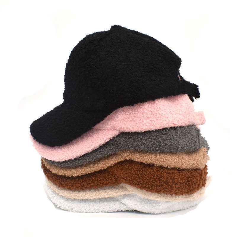 Baseball Cap Womens Cashmere Cap Autumn and Winter Solid Color Warm Hat Mens Couple Hat H251020